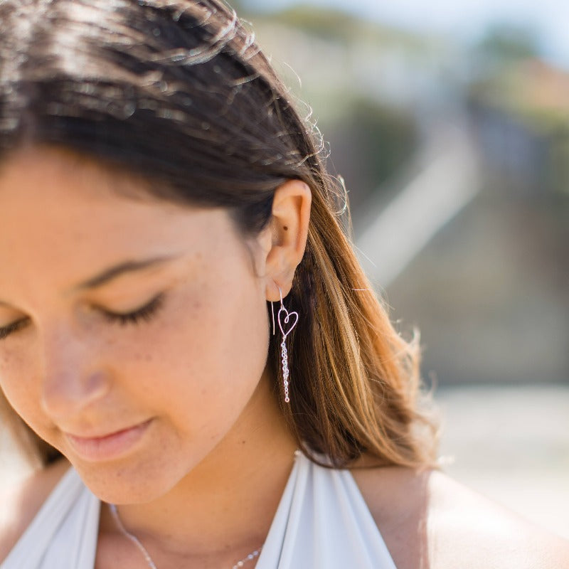 Tiny hot sale heart earrings