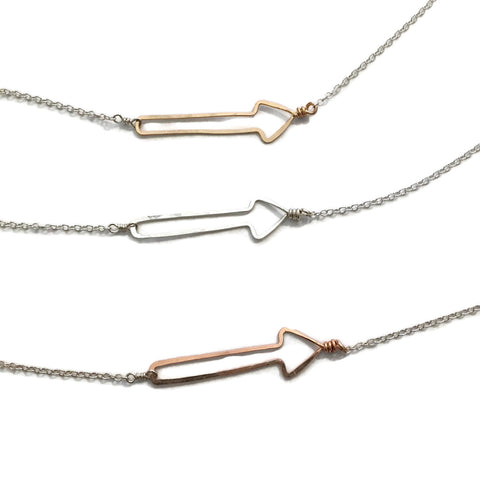 Beth Jewelry, handmade arrow necklace