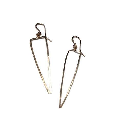 Beth Jewelry, handmade dagger shaped triangle earrings