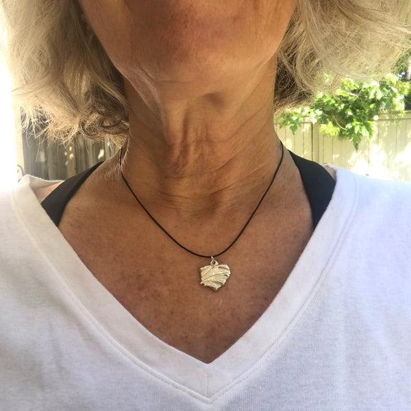 Celebrate Hope Leather Heart Necklace