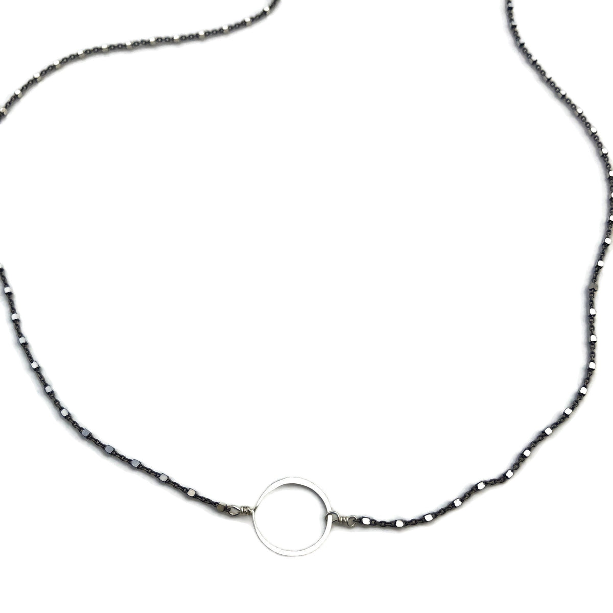 Oxidized Tiny Circle Necklace – Beth Jewelry