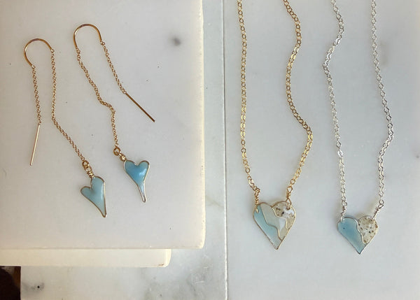 Sea of Love Colored Heart Necklace