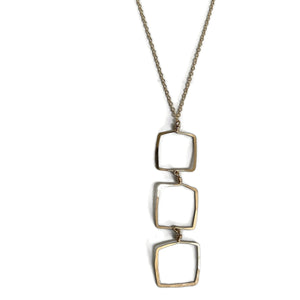 3 Drop Squares Necklace