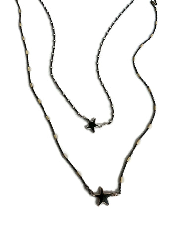 Oxidized Black StarNecklace