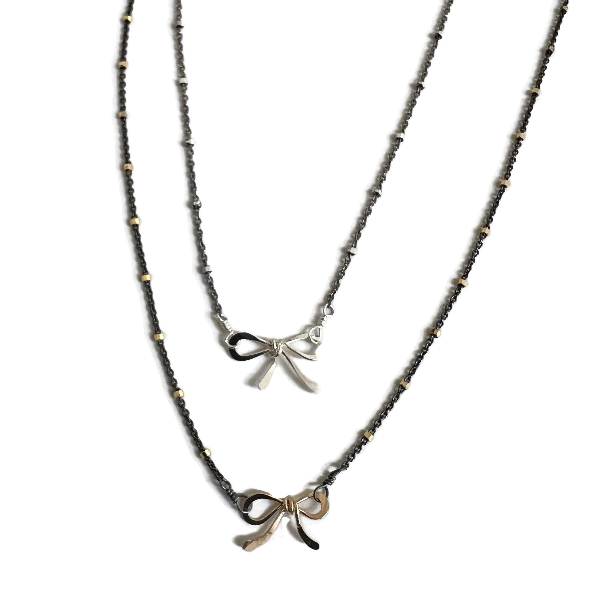 Oxidized Bow Necklace