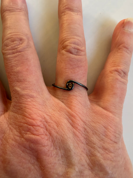 Black and Gold Glitter Ring