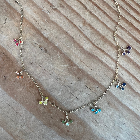 Colorful Rainbow Dangles Necklace