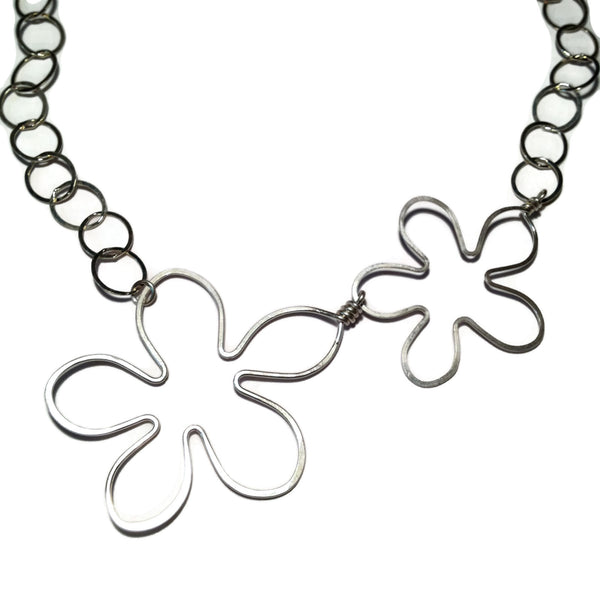 Beth Jewelry, handmade 2 flower necklace