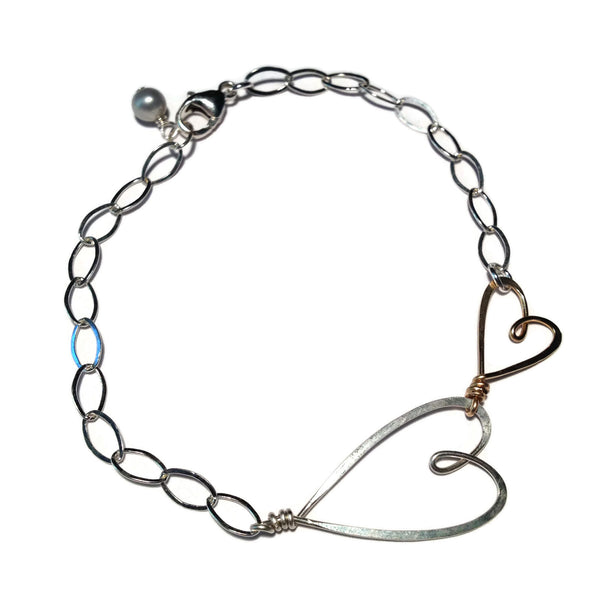 Beth Jewelry, handmade 2 heart bracelet