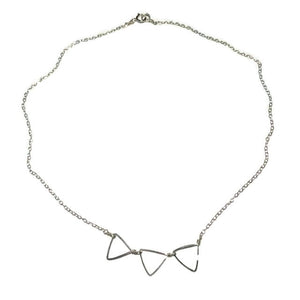 Beth Jewelry, handmade 3 tiny triangles necklace