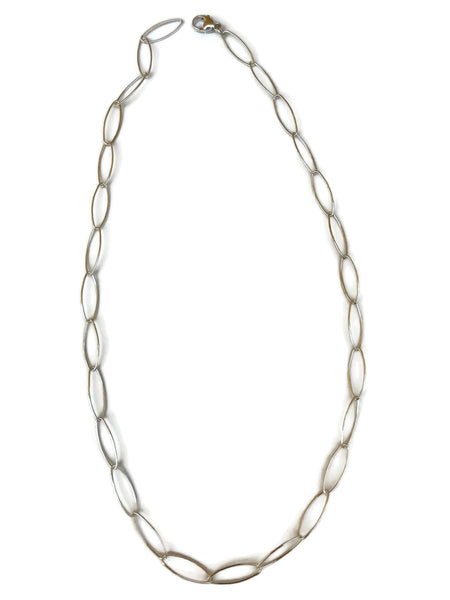 lightweight sterling silver paperclip style chain necklace