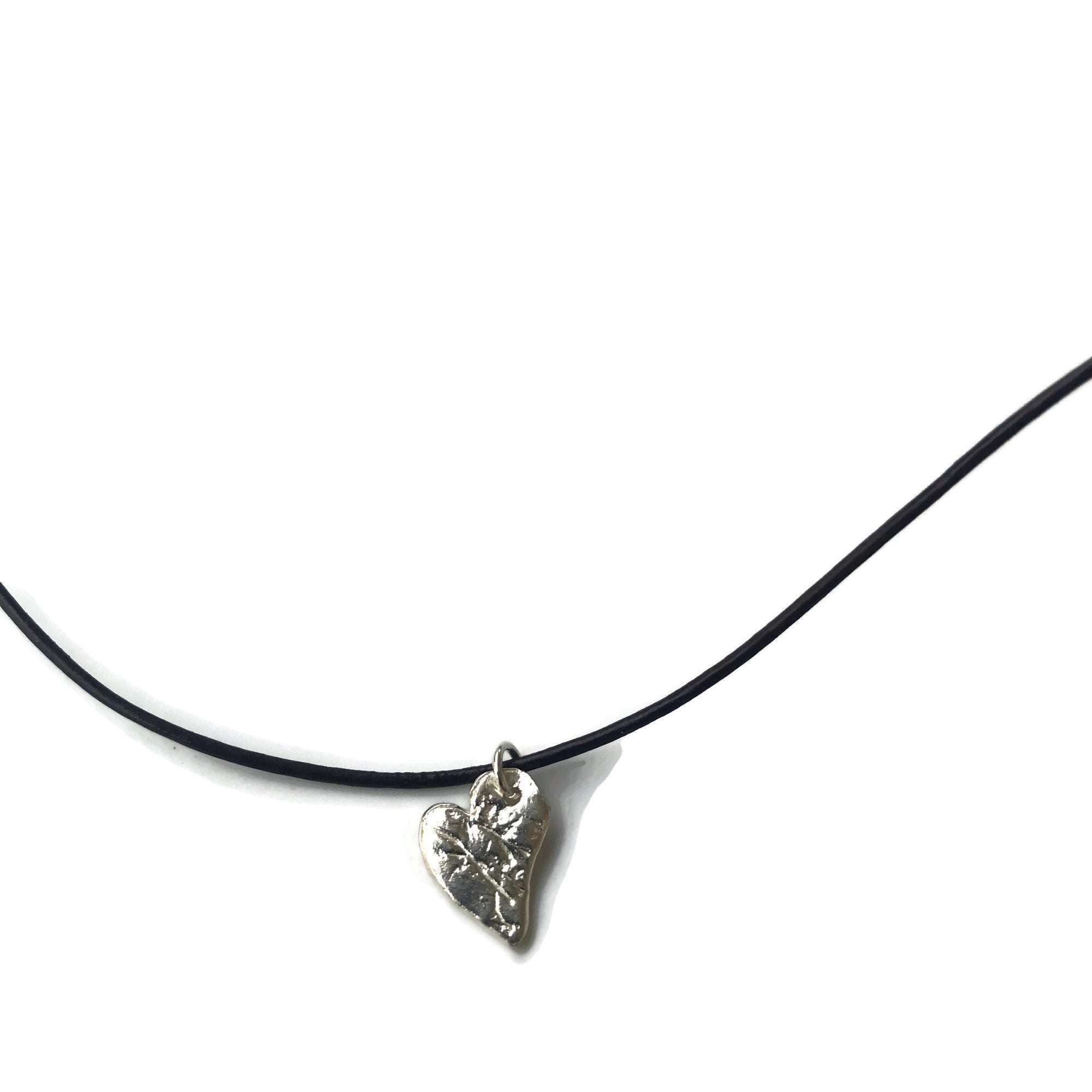 Harvest Charm Small Heart on Leather Necklace