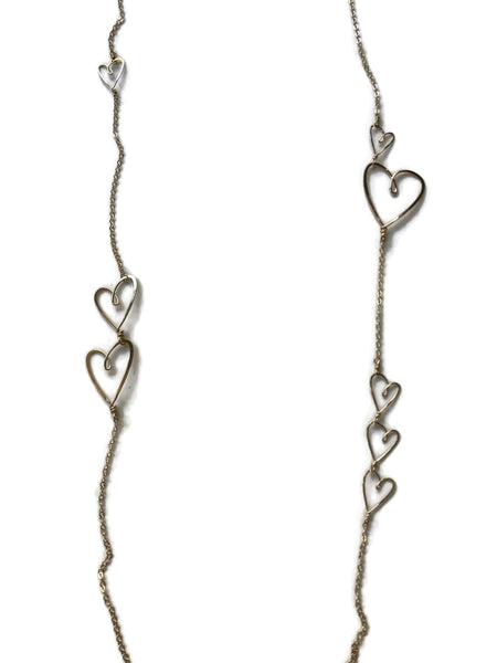 Long Tiny Hearts Necklace