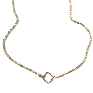 Beth Jewelry handmade tiny square minimal necklace 