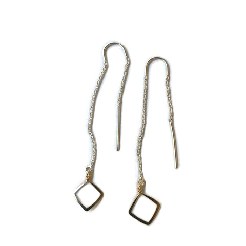 Beth Jewelry tiny square threader earrings