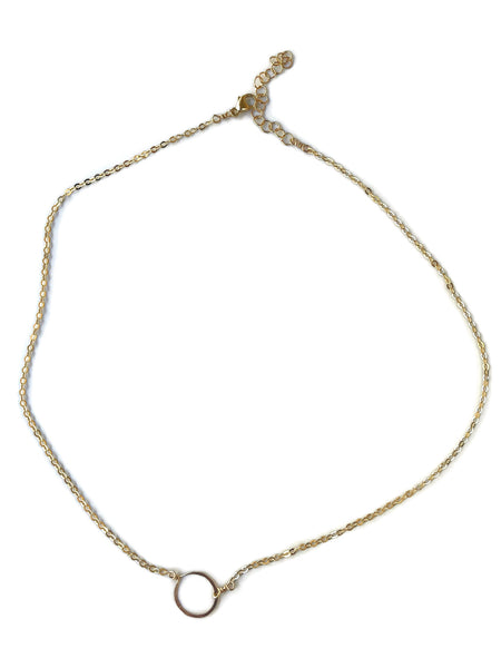 Beth Jewelry handmade tiny minimal circle necklace