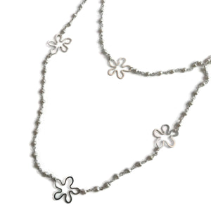 Long Pearl Flower Necklace