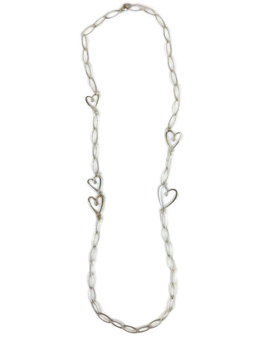 Long Necklace with Hearts