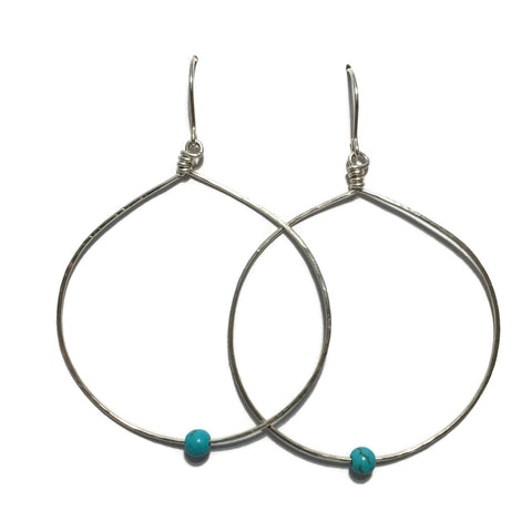 Beth Jewelry, handmade big circle earrings with turquoise