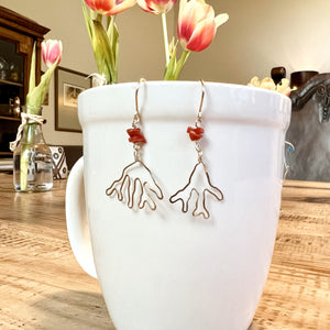 Coral Shaped Earrings with Beads