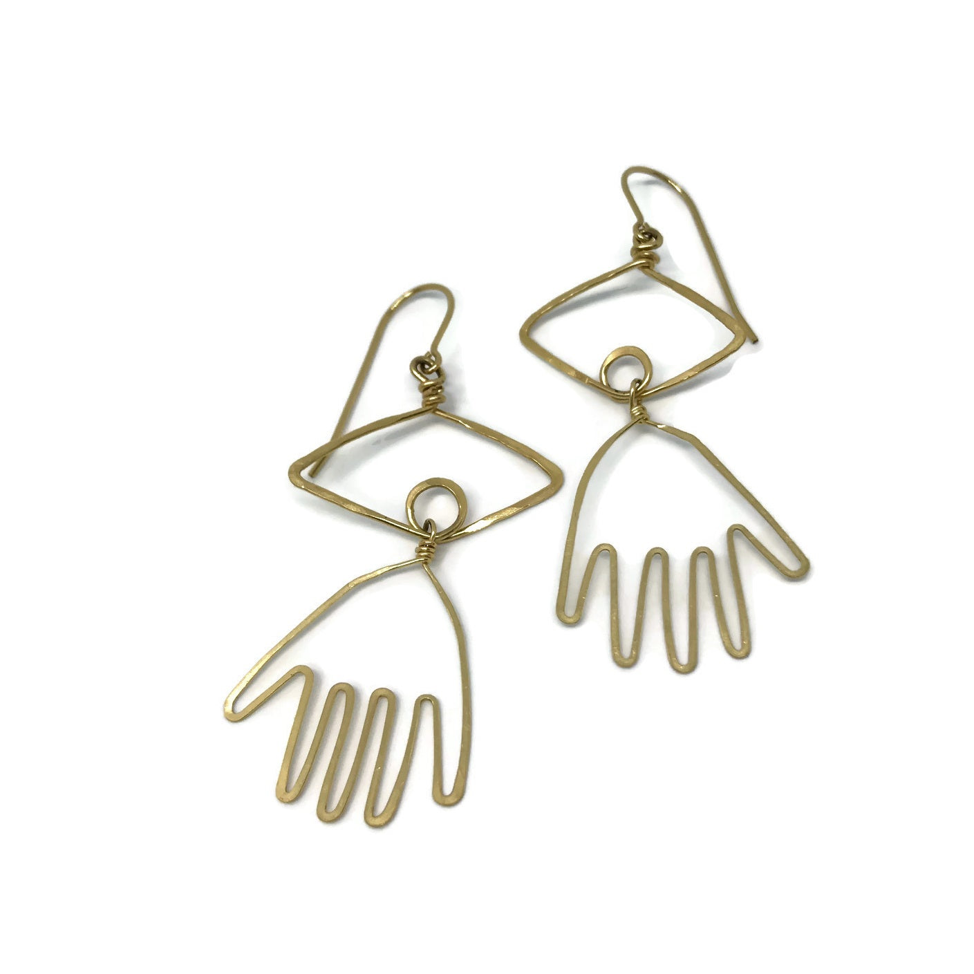 Beth Jewelry edgy & delicate handmade hand and eye earrings