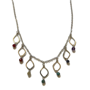 Rainbow Beads Petal Necklace