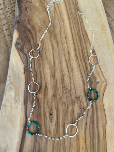 Circles Necklace with Turquoise