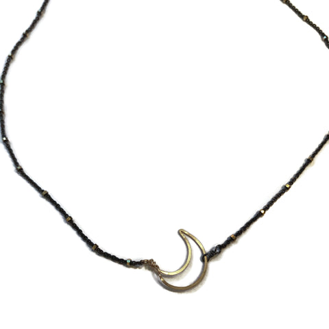 Oxidized Crescent Moon Necklace