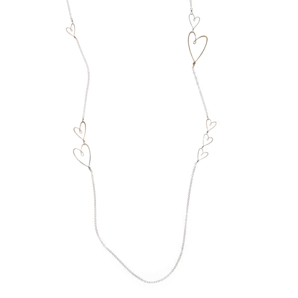 Long Tiny Hearts Necklace - Beth Jewelry