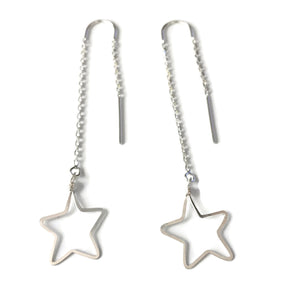 Beth Jewelry, handmade medium star threader earrings
