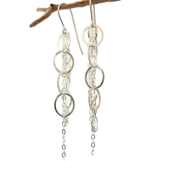 Beth Jewelry, handmade mixed chain earrings