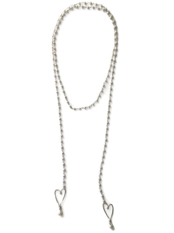 Beth Jewelry, handmade pearl heart wrap choker