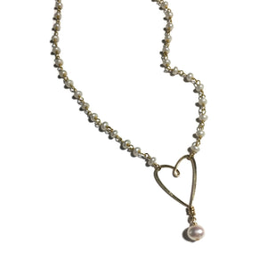 Beth Jewelry, handmade pearl sweetheart necklace