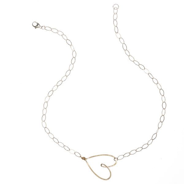 Sideways Heart Necklace gold-filled - Beth Jewelry