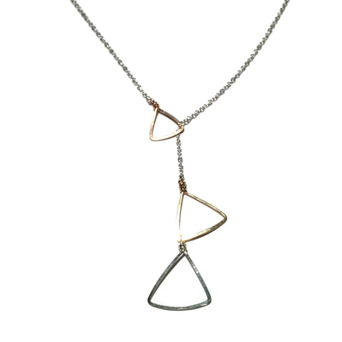 Beth Jewelry, handmade sliding triangles necklace