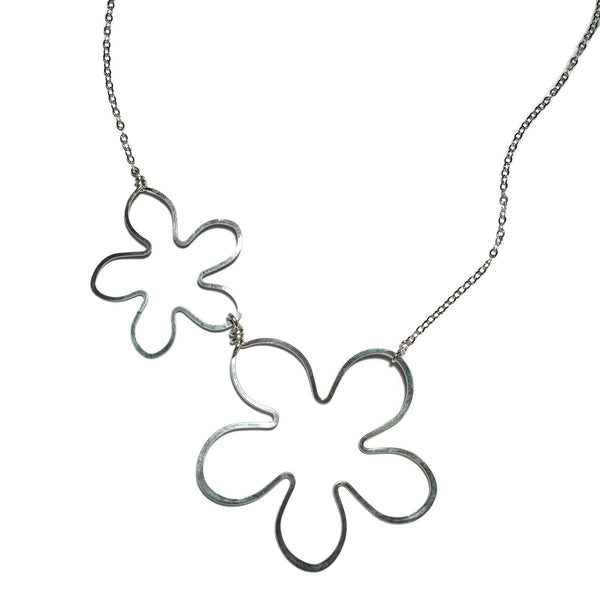 Beth Jewelry, handmade small 2 flower necklace