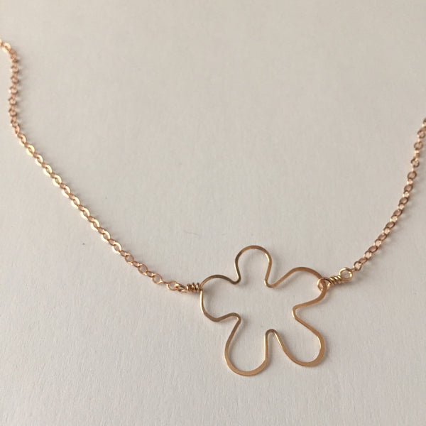 Beth Jewelry by Beth Kukuk, handmade rose gold-filled tiny flower necklace
