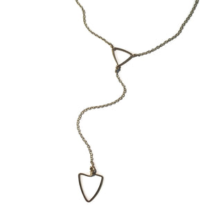 Beth Jewelry, handmade triangle arrow necklace