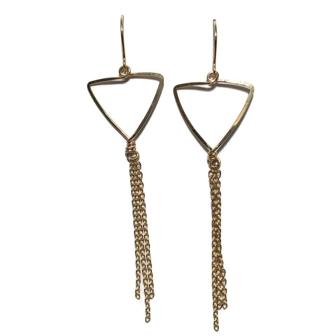 Beth Jewelry, handmade triangle chain earrings