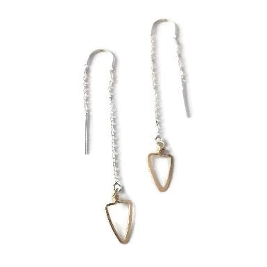 lightweight triangle threader earrings, Beth Jewelry