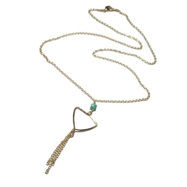 Beth Jewelry, handmade turquoise triangle chain necklace