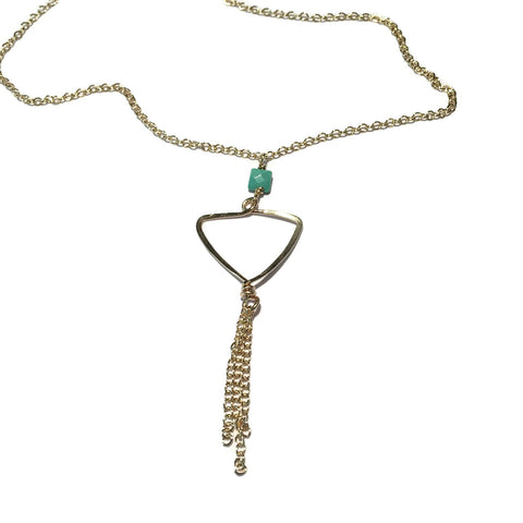 Beth Jewelry, handmade turquoise triangle chain necklace